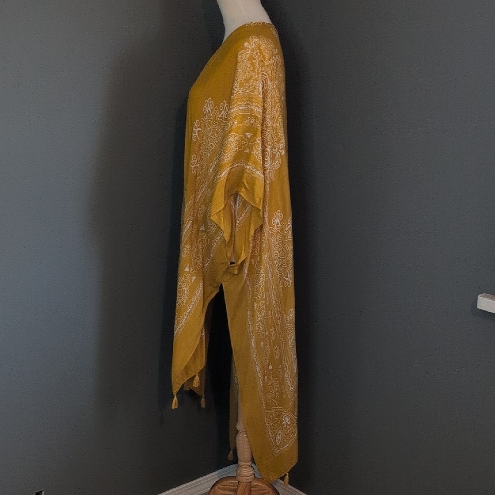 Maurices Mustard Kimono with Ivory Accents - Picture 5 of 8